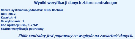 wynik weryfikacji zbc