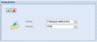 wydruk listy