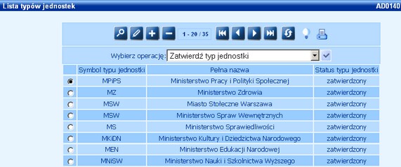 z_lista typow jednsotek